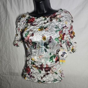 Vintage y2k 90s deadstock whimsigoth floral popcorn top